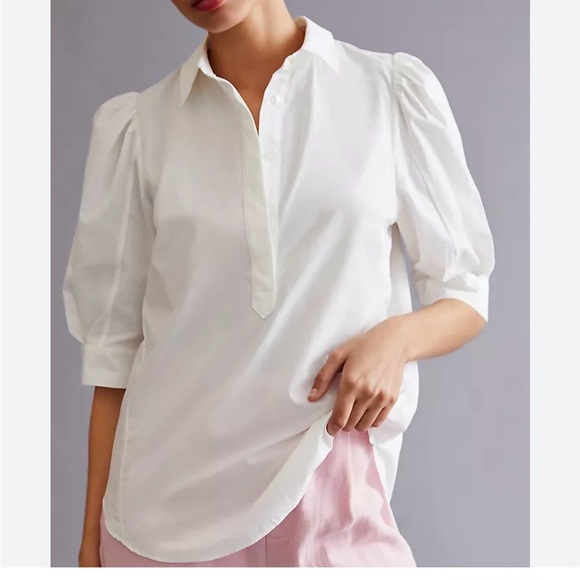 Maeve Tops - Maeve XL White Women's Cotton Blouse